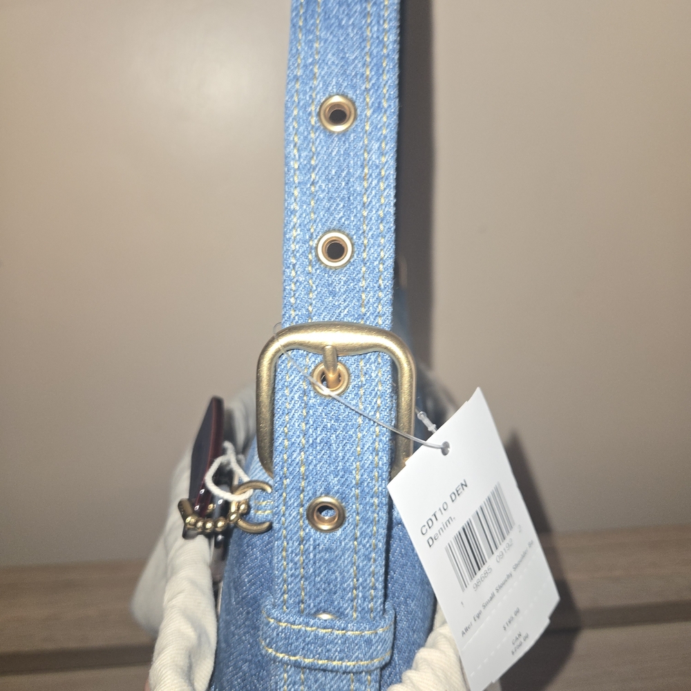 NWT Coachtopia Small Slouchy Alter Ego Shoulder Bag Denim Cotton Patchwork NEW - Picture 6 of 7